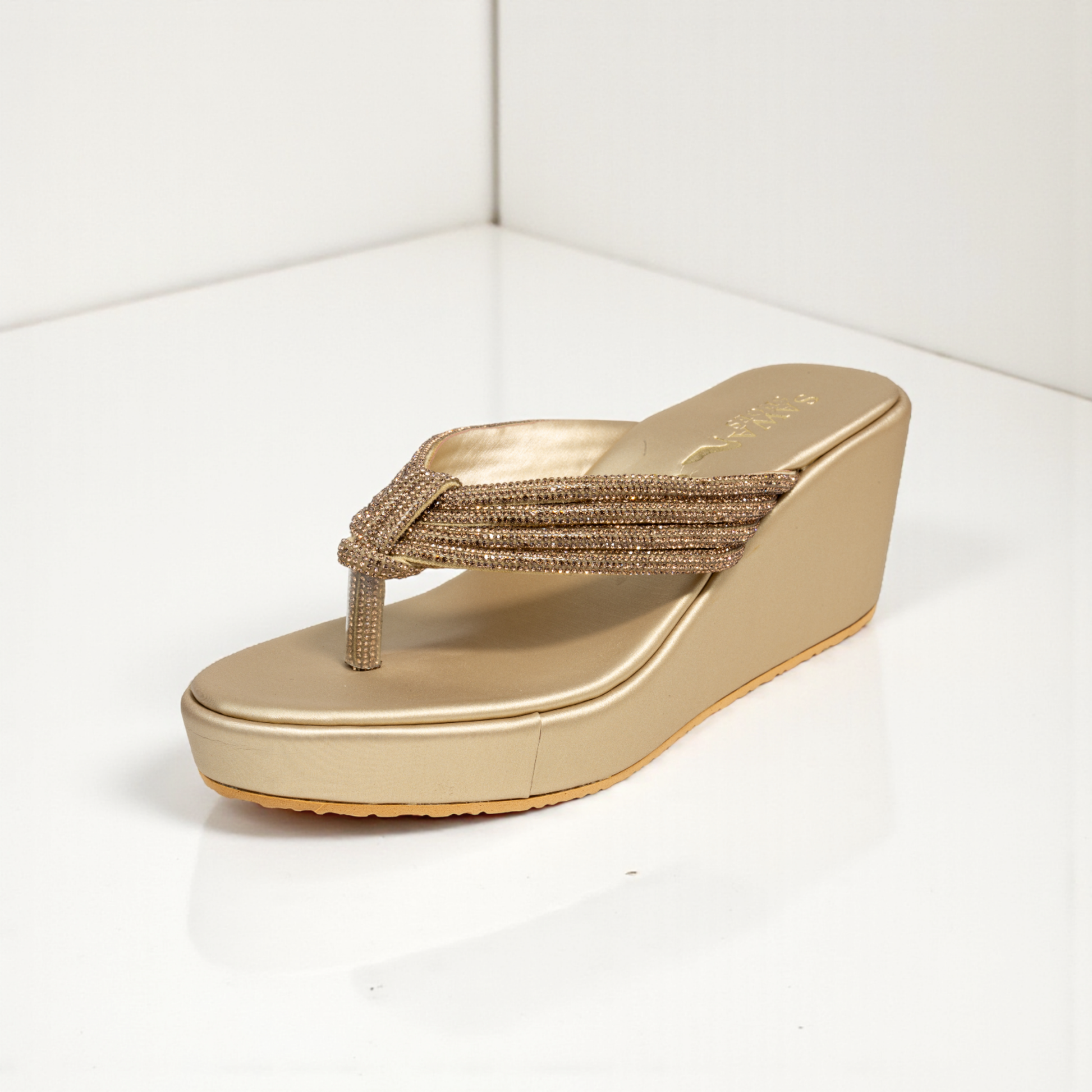 GOLD FORMAL WEDGES 714 G