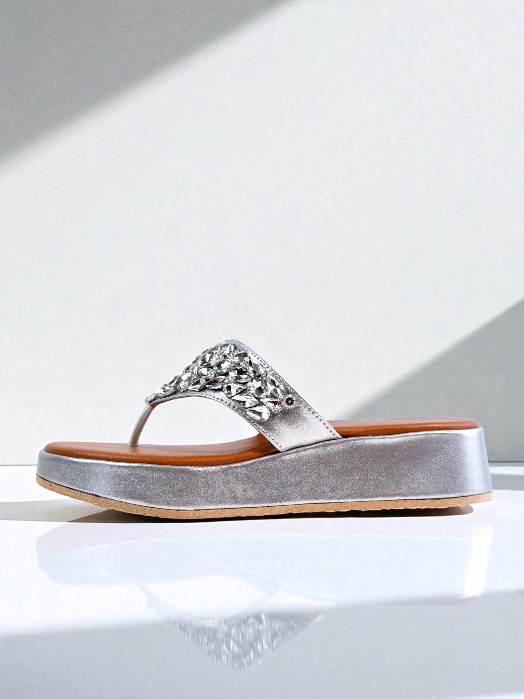 SILVER FORMAL WEDGES 716 S