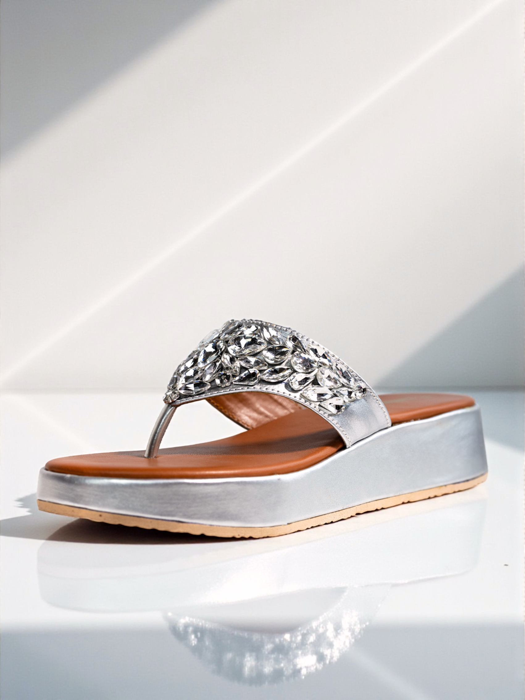 SILVER FORMAL WEDGES 716 S