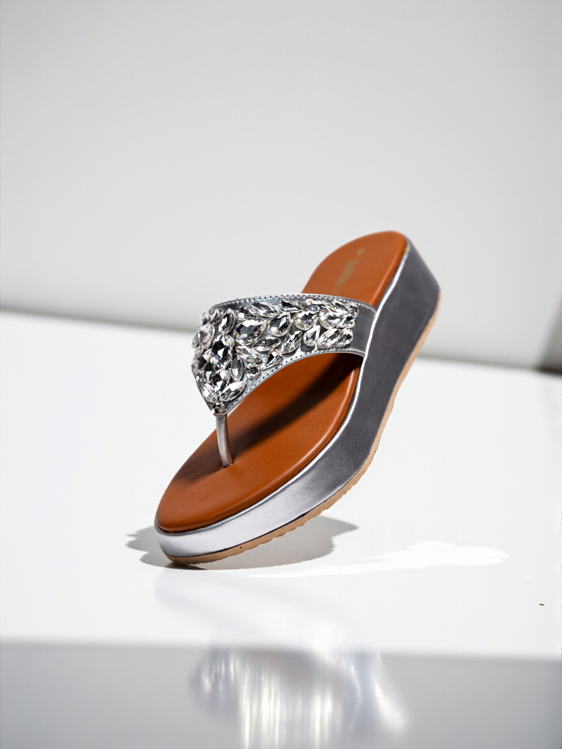 SILVER FORMAL WEDGES 716 S