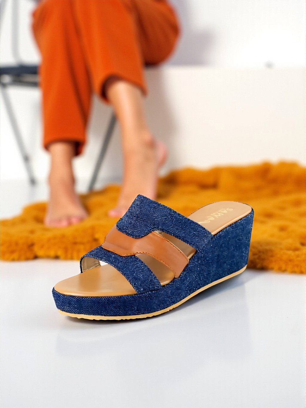 DENIM BLUE CASUAL WEDGES 732 BL