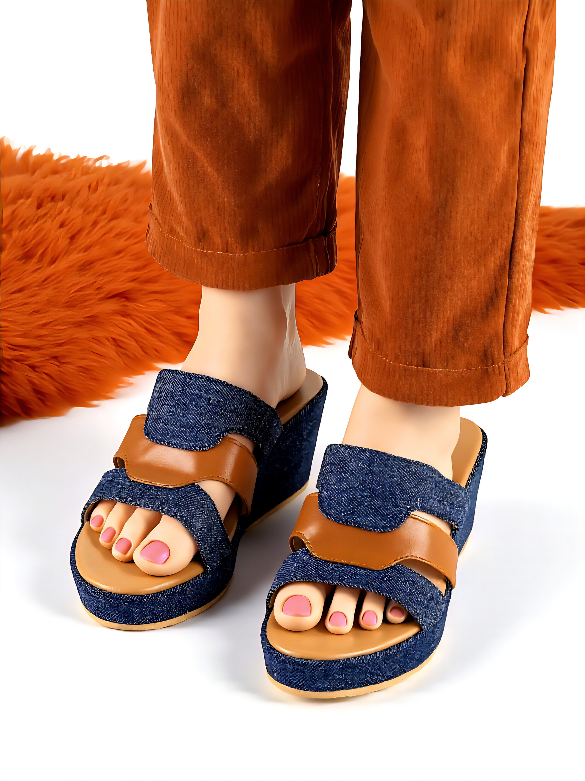 DENIM BLUE CASUAL WEDGES 732 BL