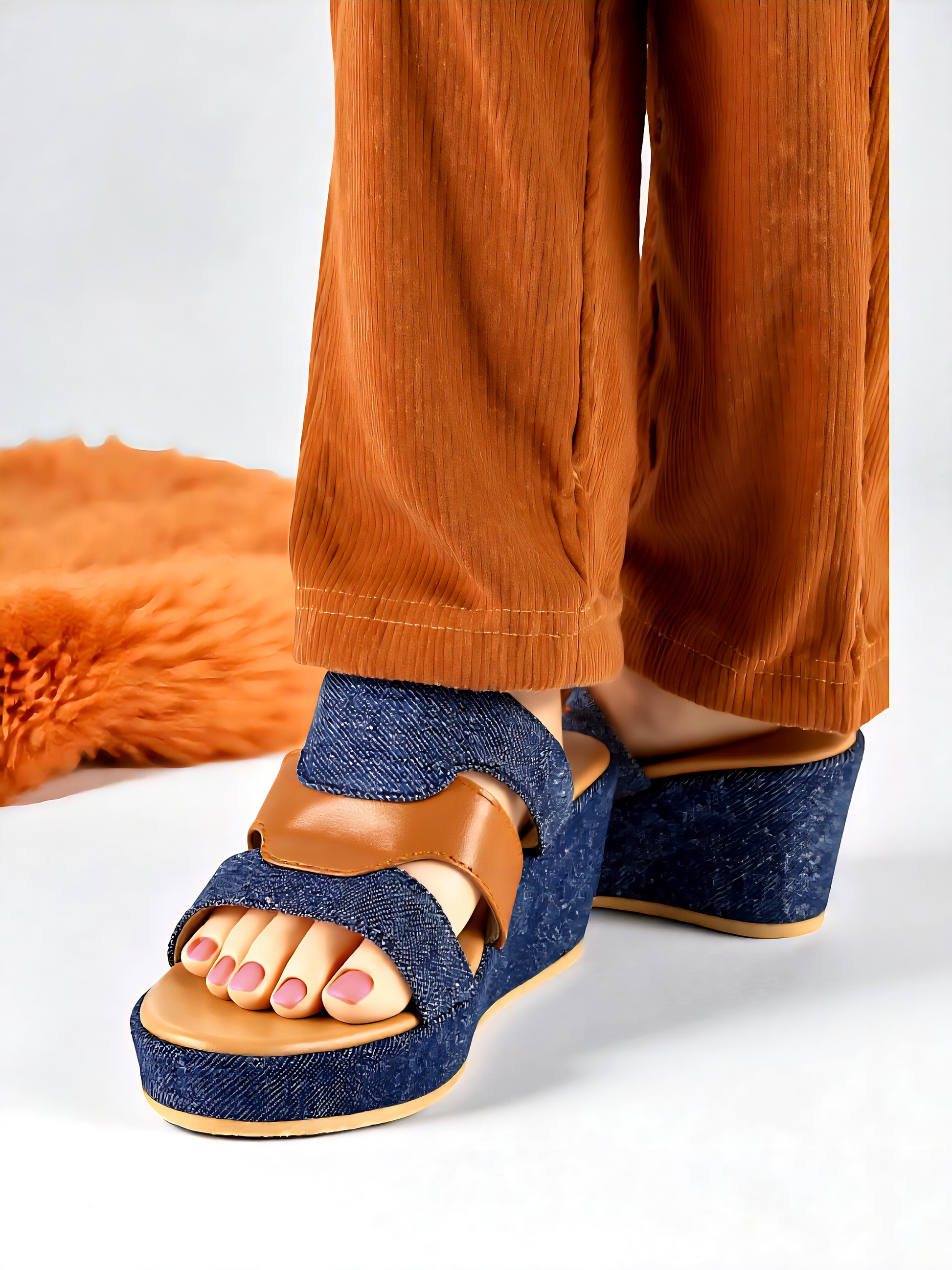DENIM BLUE CASUAL WEDGES 732 BL