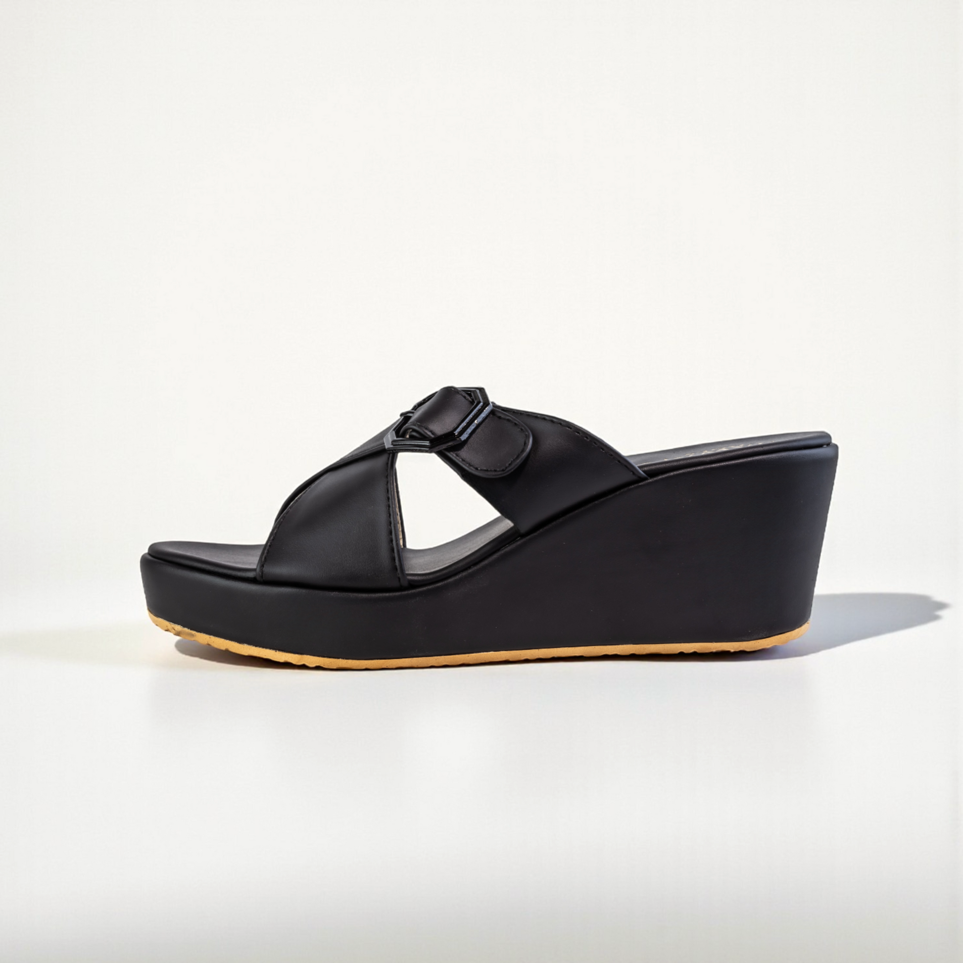 BLACK CASUAL WEDGES 738 BK