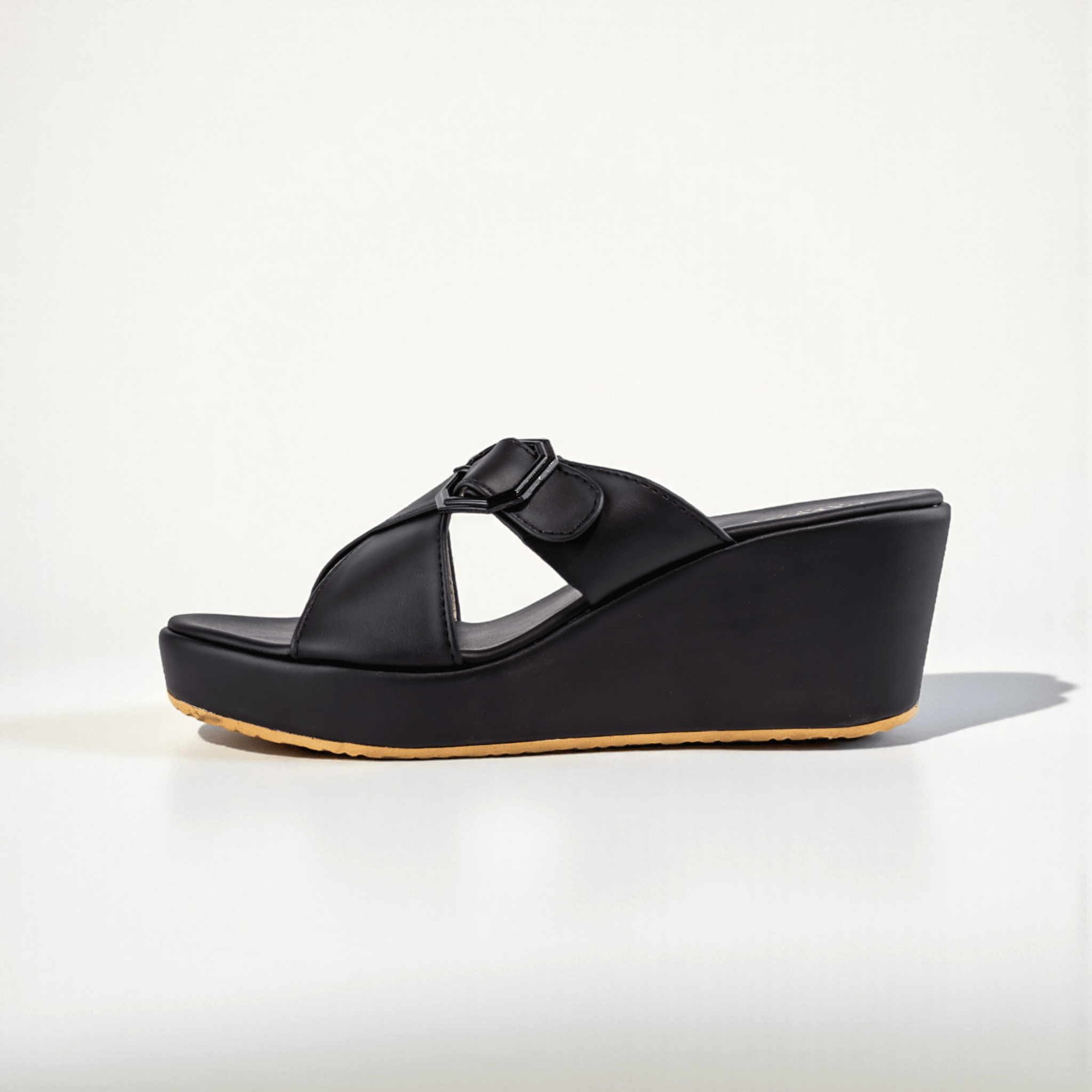 BLACK CASUAL WEDGES 738 BK - Sawa.pkWomen footwear shoes affordable