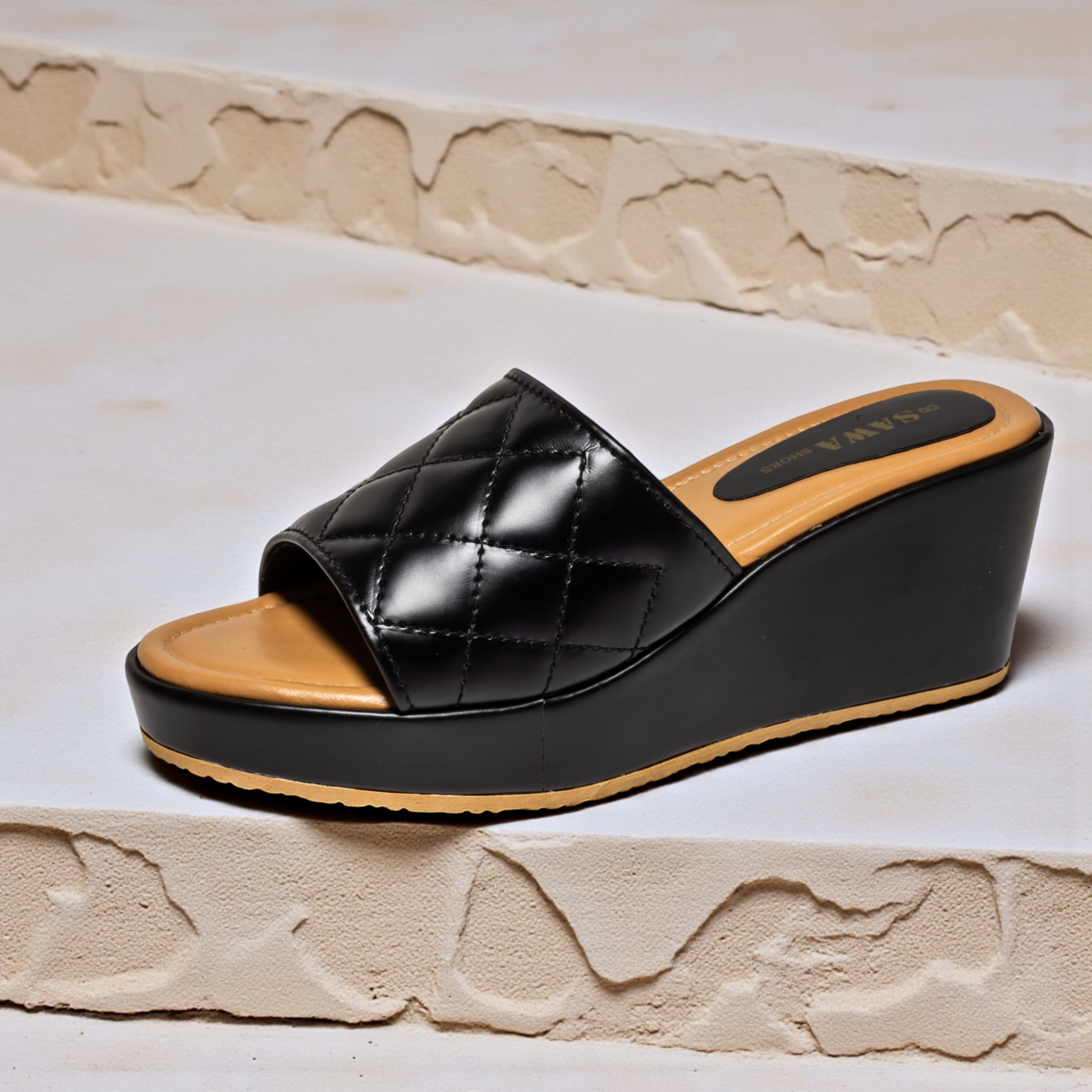 BLACK CASUAL WEDGES 741 BK