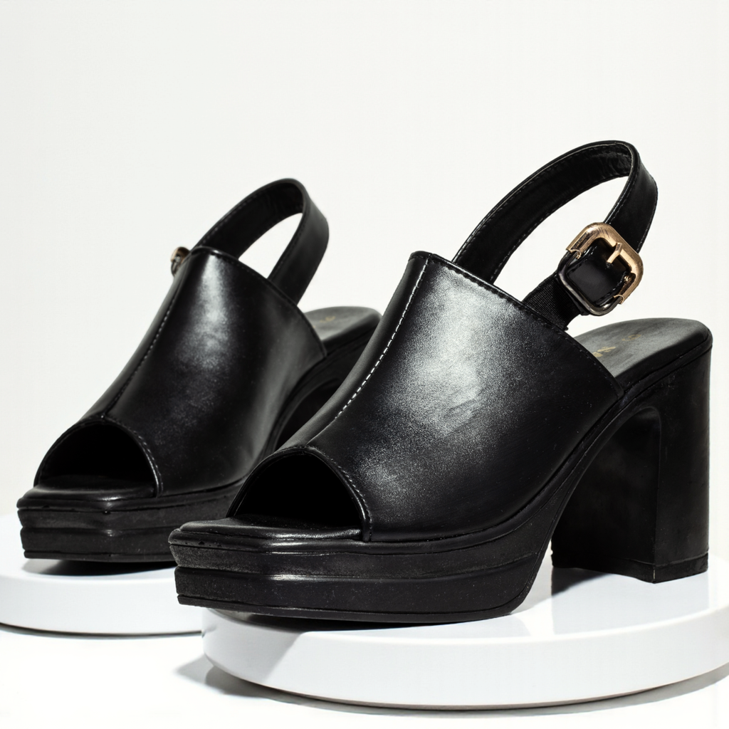 BLACK CASUAL HEELS 746 BK