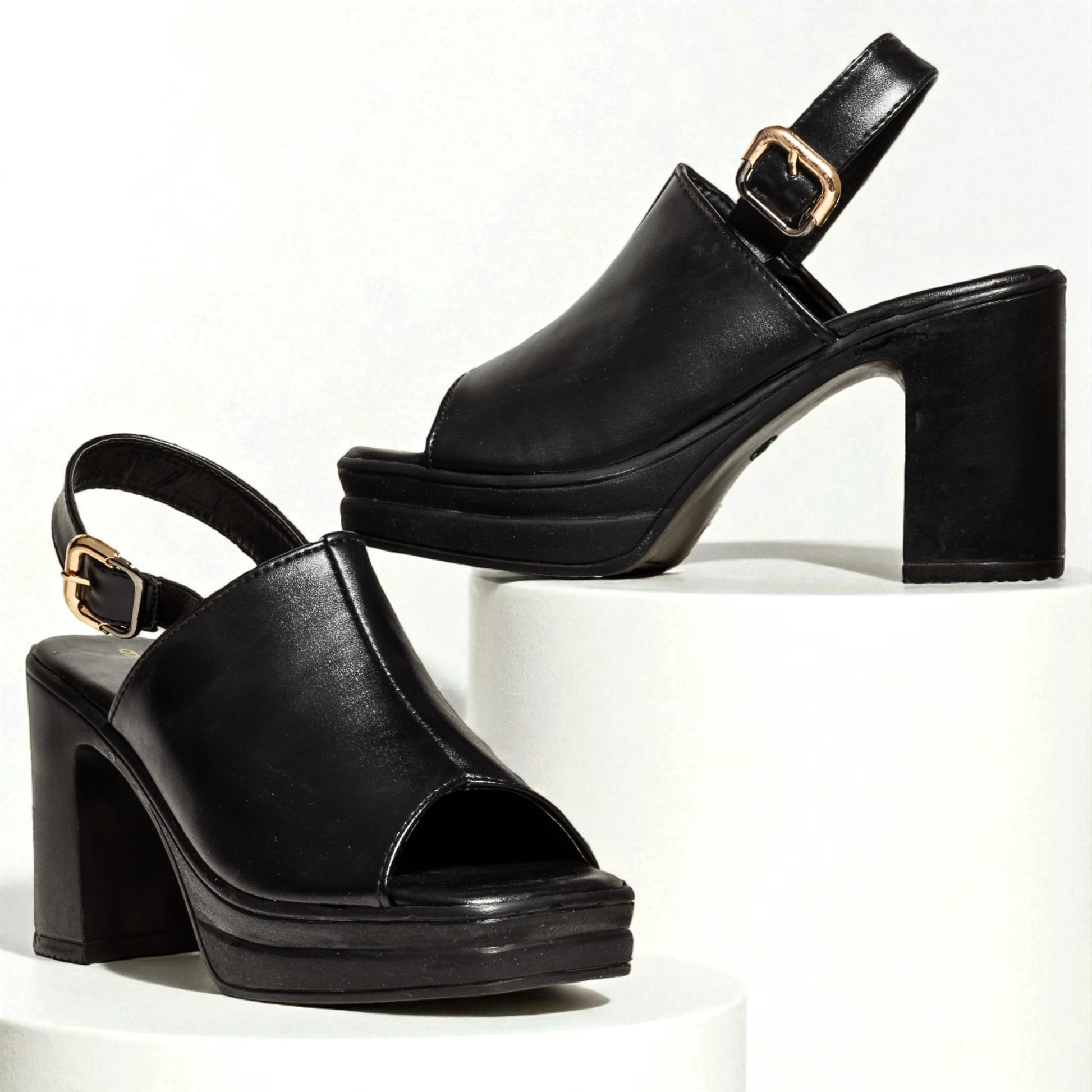 BLACK CASUAL HEELS 746 BK