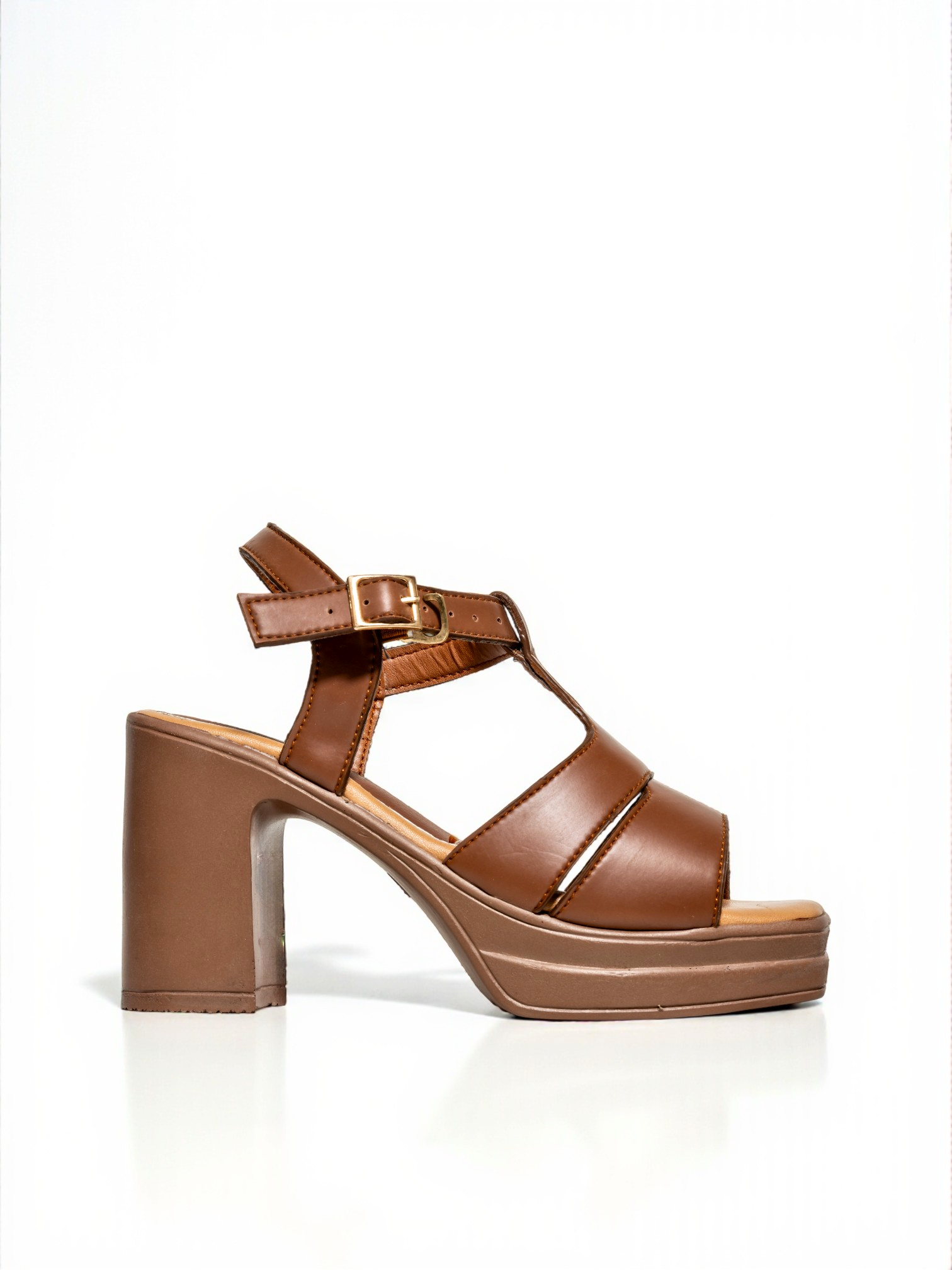 CASUAL BROWN HEELS 748 BR