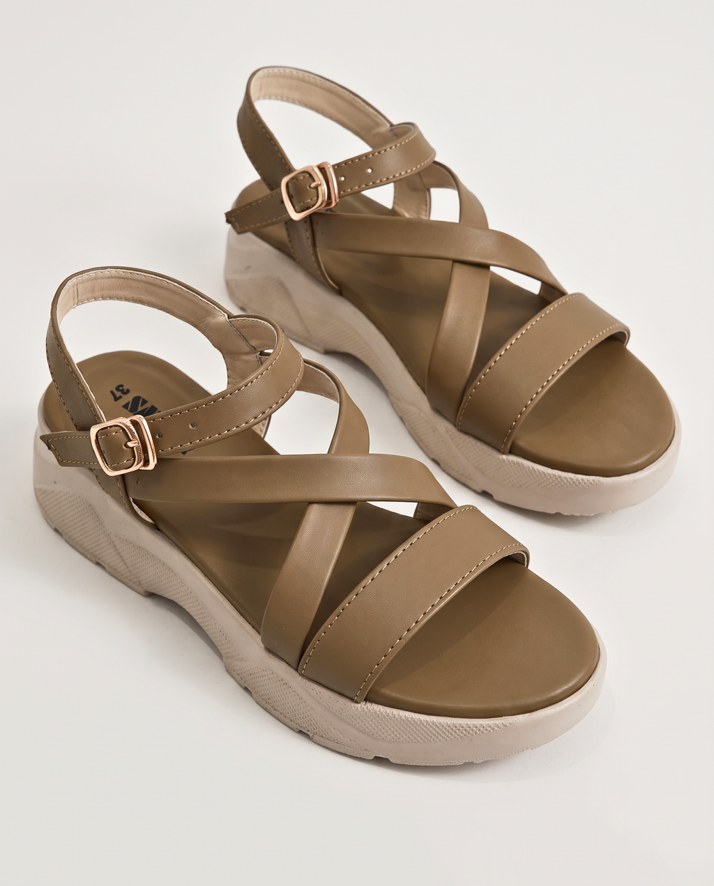 Tan Comfort Cross Sandals 1001 Br