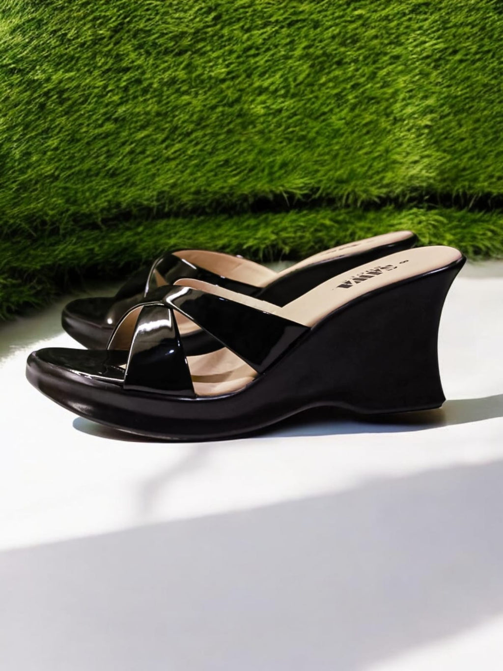 BLACK CASUAL WEDGES 800 Bk