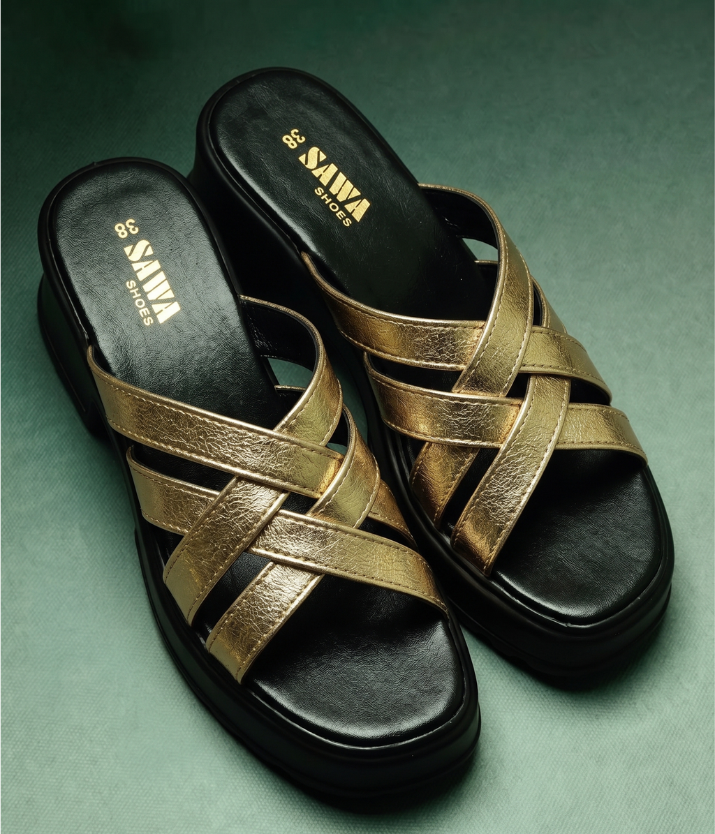 Golden Comfort Platform Heels 728 G