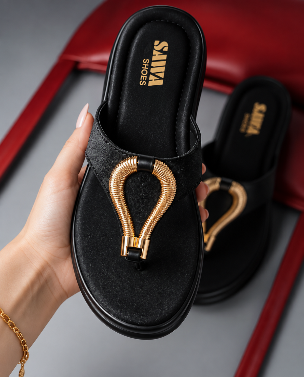 Black Casual Slippers 619 bk