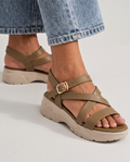 Tan Comfort Cross Sandals 1001 Br