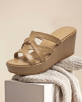 Plush Strappy Wedge Slides 720 F