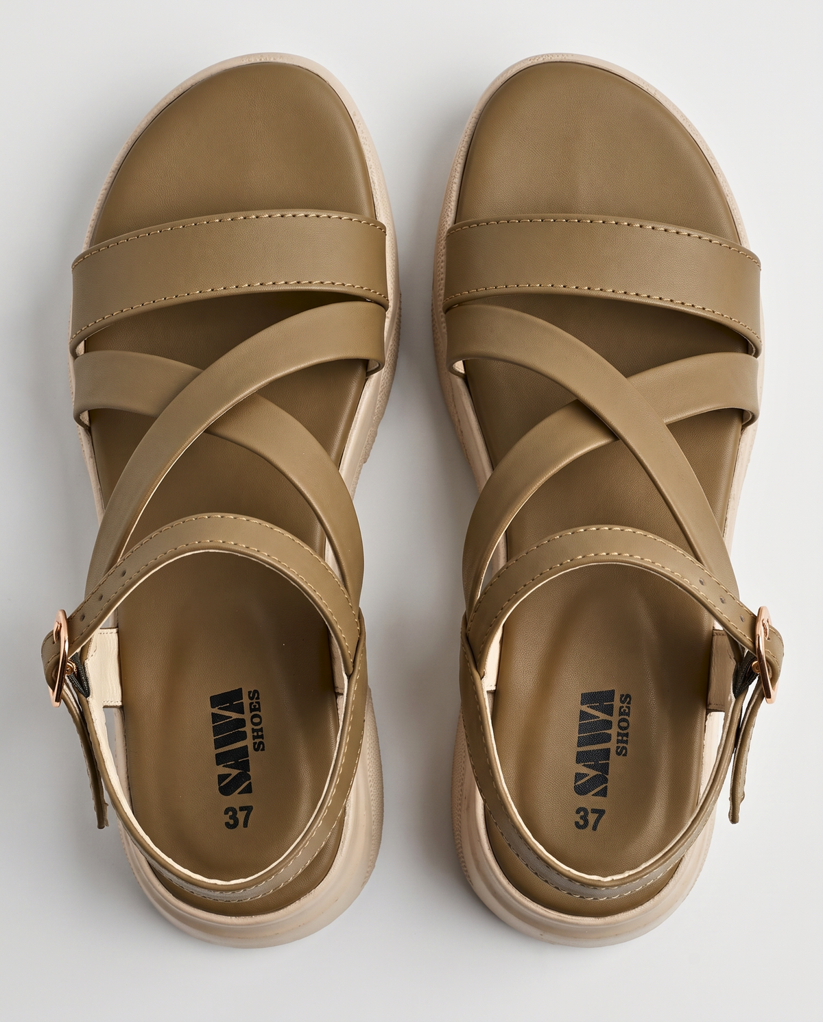 Tan Comfort Cross Sandals 1001 Br