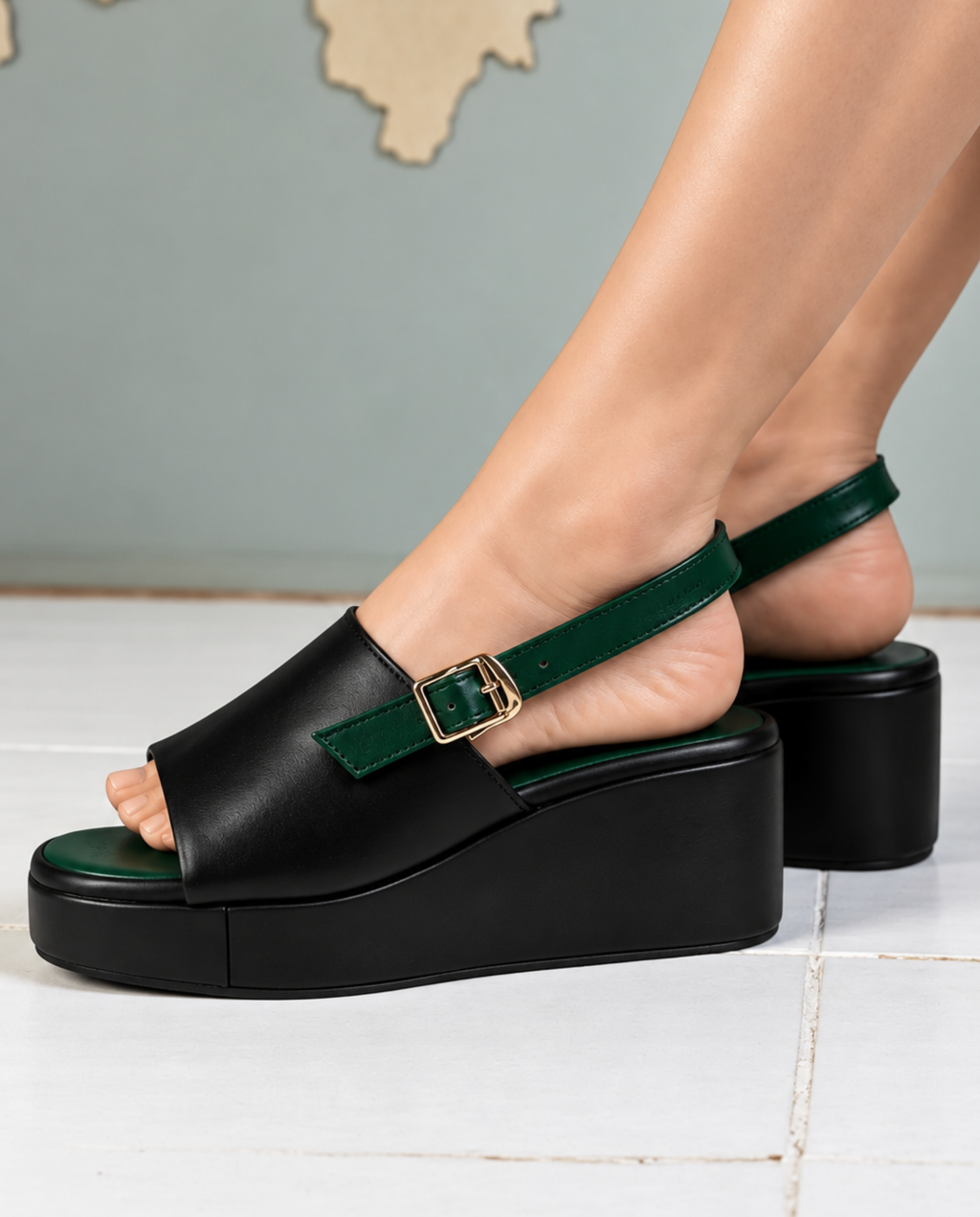 Black Casual Wedges 422 BK
