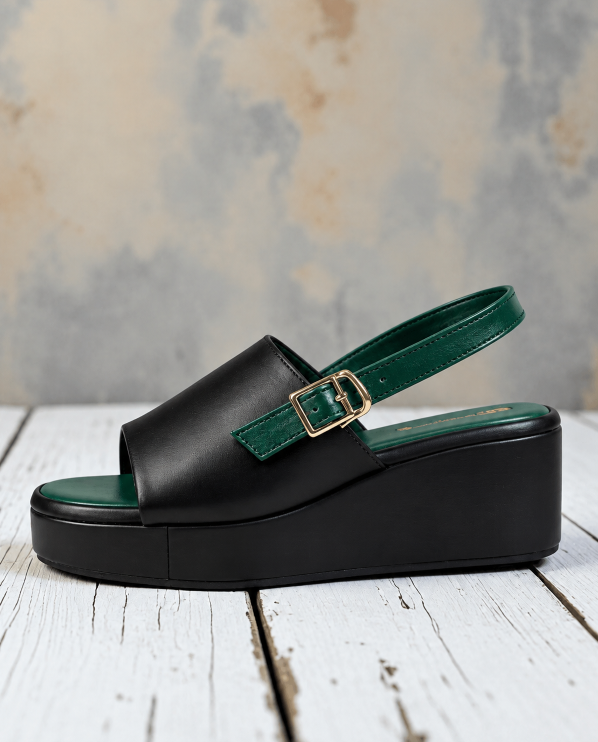 Black Casual Wedges 422 BK