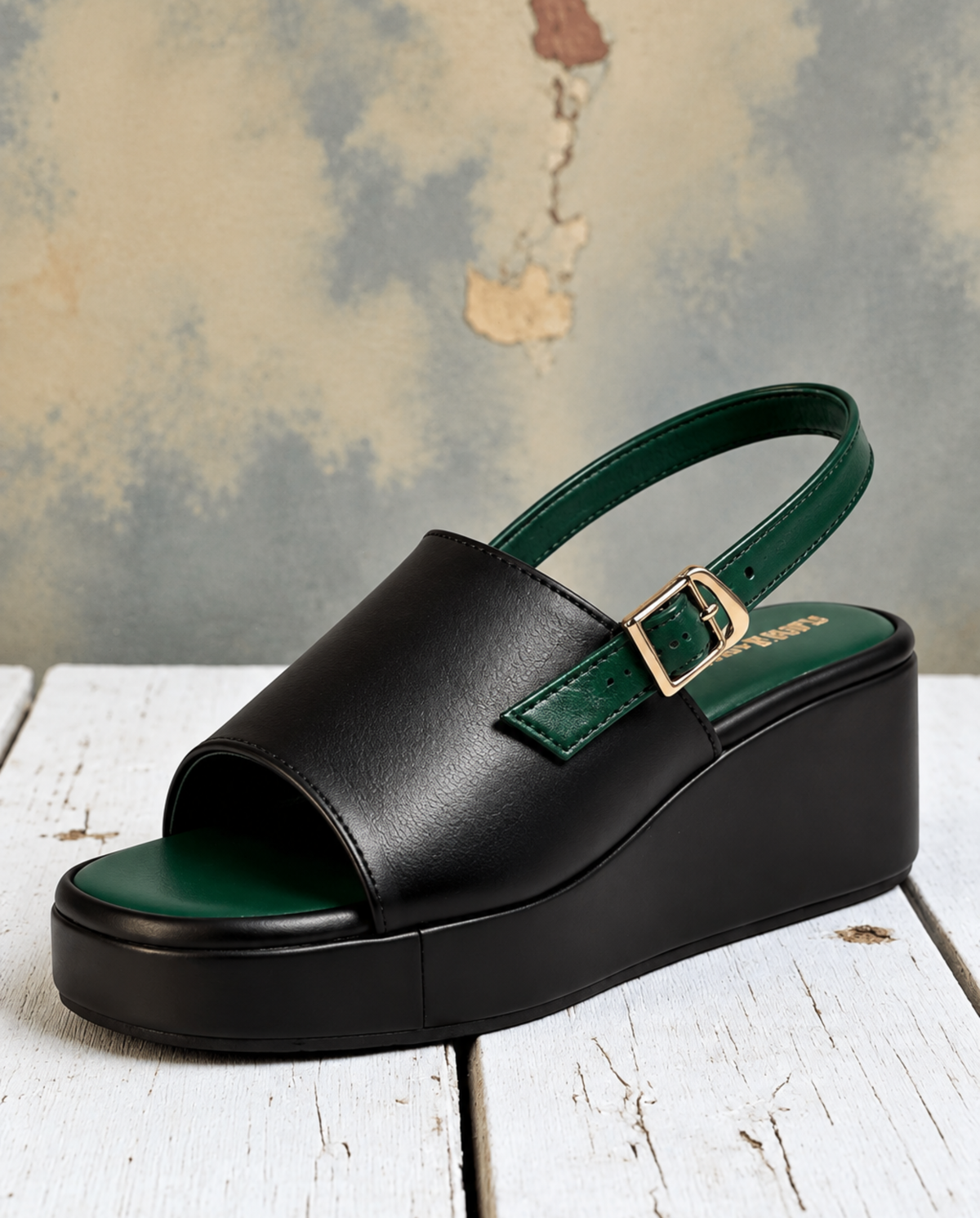 Black Casual Wedges 422 BK