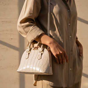 ART15 BEIGE CROCODILE HANDBAG