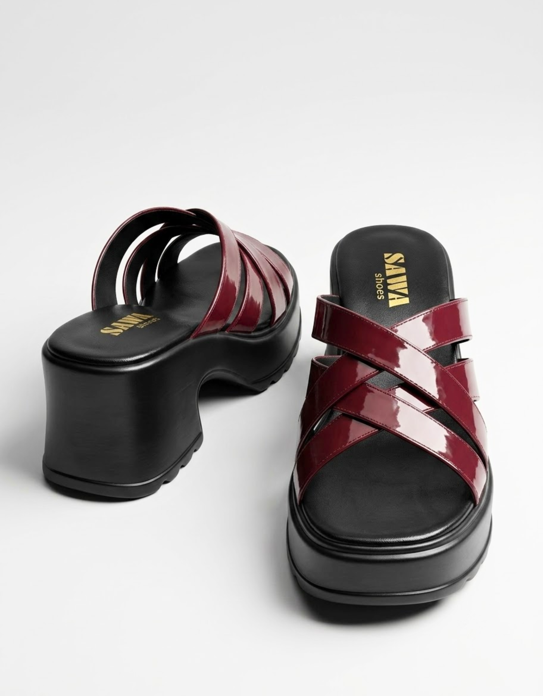 Burgundy Comfort Platform Heels 728 MR