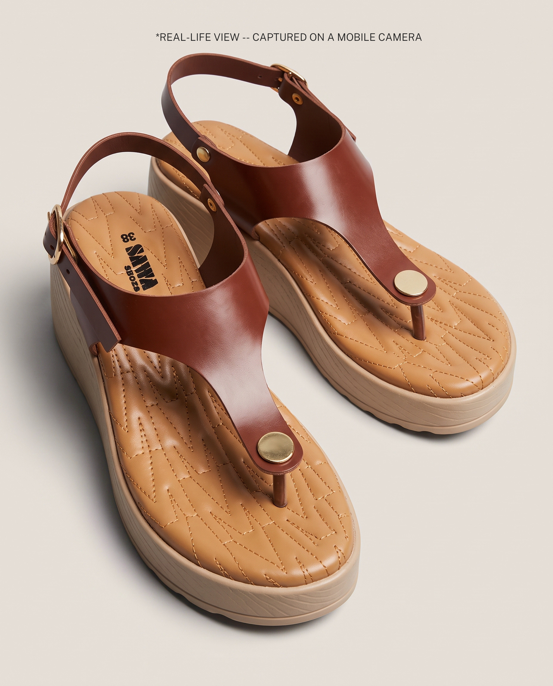 Brown Platform Wedge Sandals B02-Br