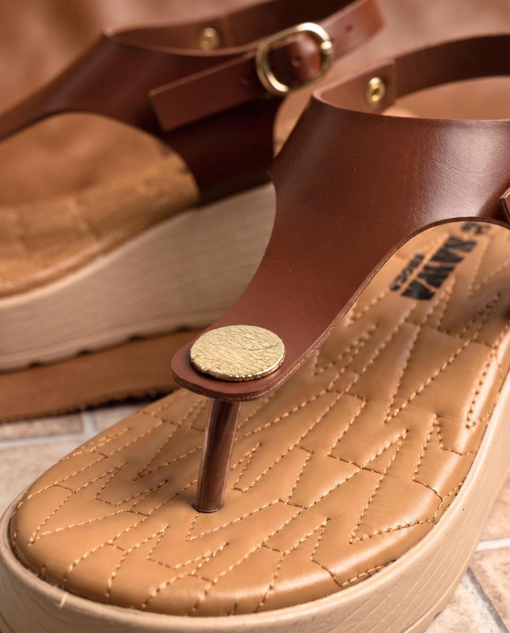 Brown Platform Wedge Sandals B02-Br