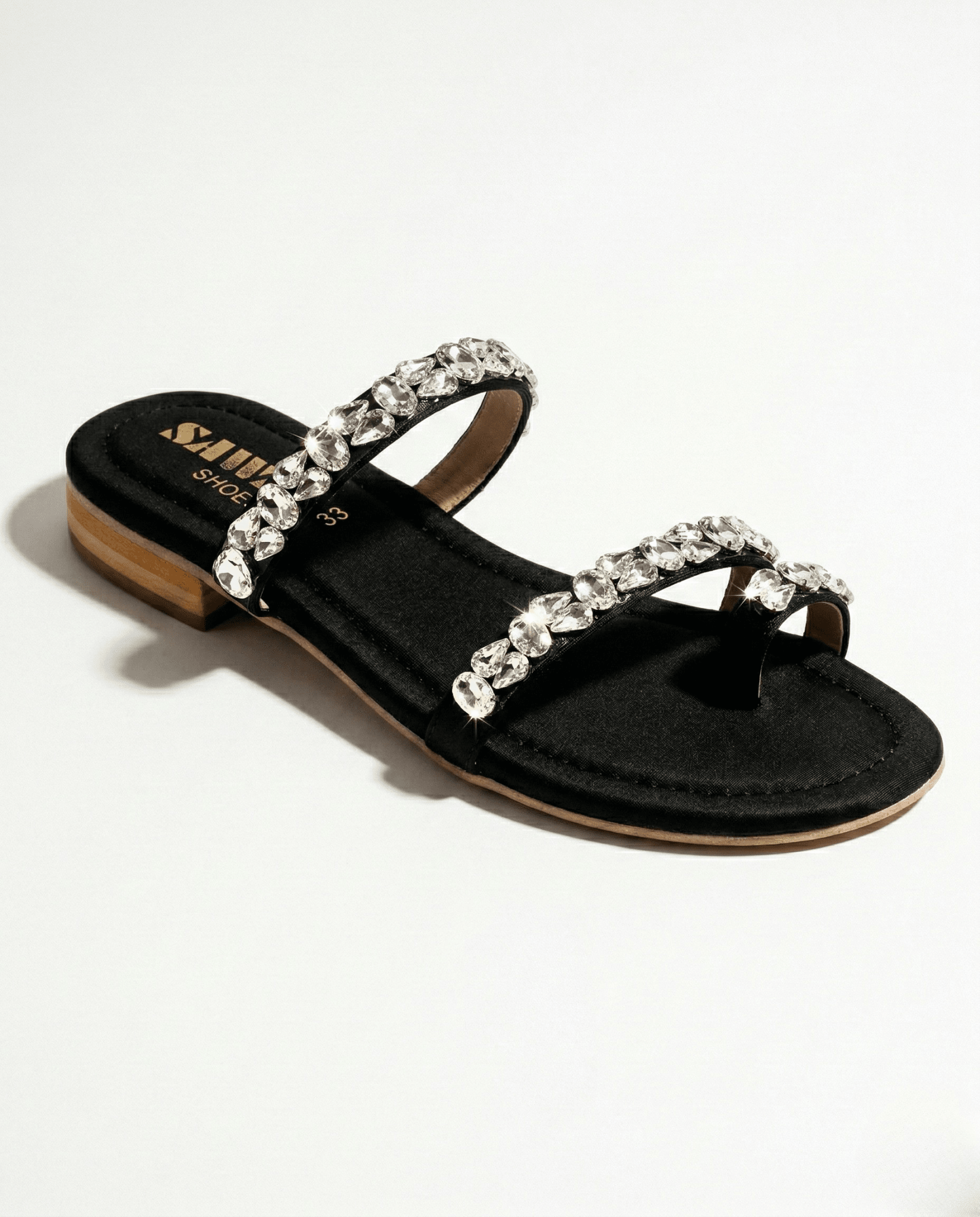 Midnight Onyx Gem Flats 322 BK - Sawa.pkWomen footwear shoes affordable