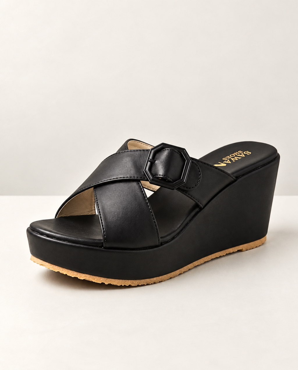 Black Casual Wedges 738 BK