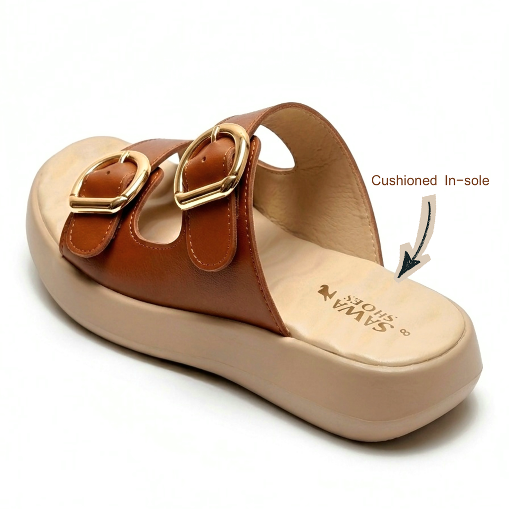 Cinnamon Two-Strap Slides 4260 br