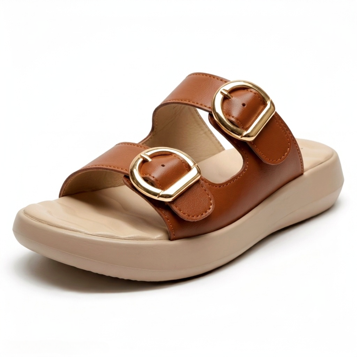 Cinnamon Two-Strap Slides 4260 br
