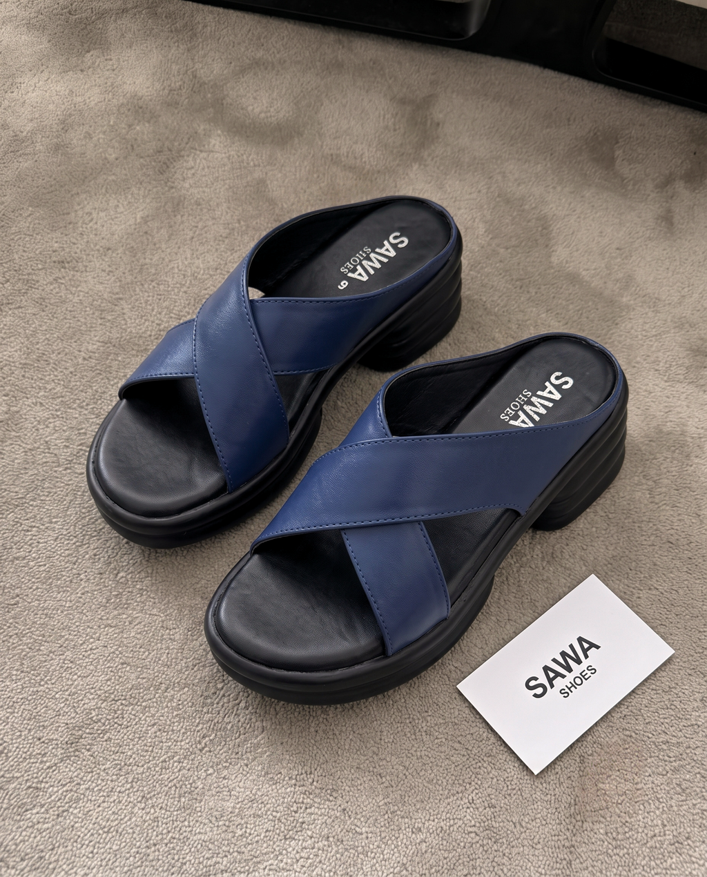 Navy Criss-Cross Platforms 4070 BL