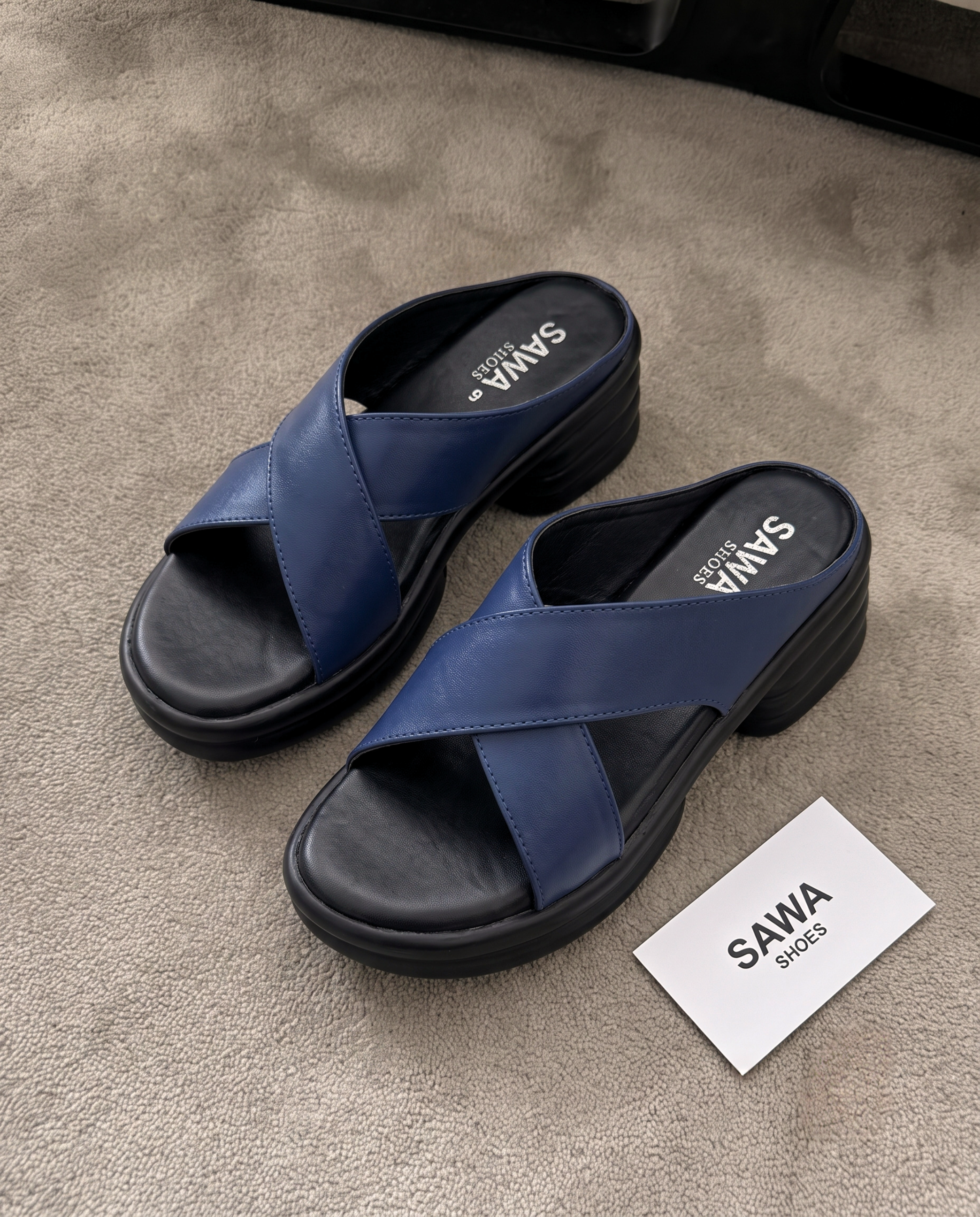 Navy Criss-Cross Platforms 4070 BL