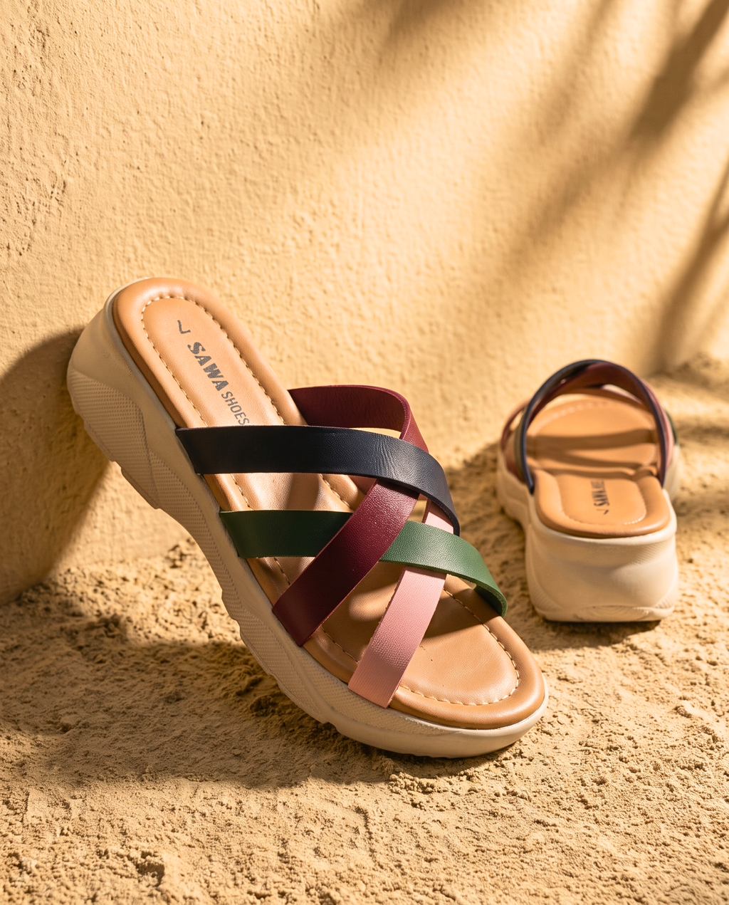 Sawa Multi-Strap Platform Slides 423 ML