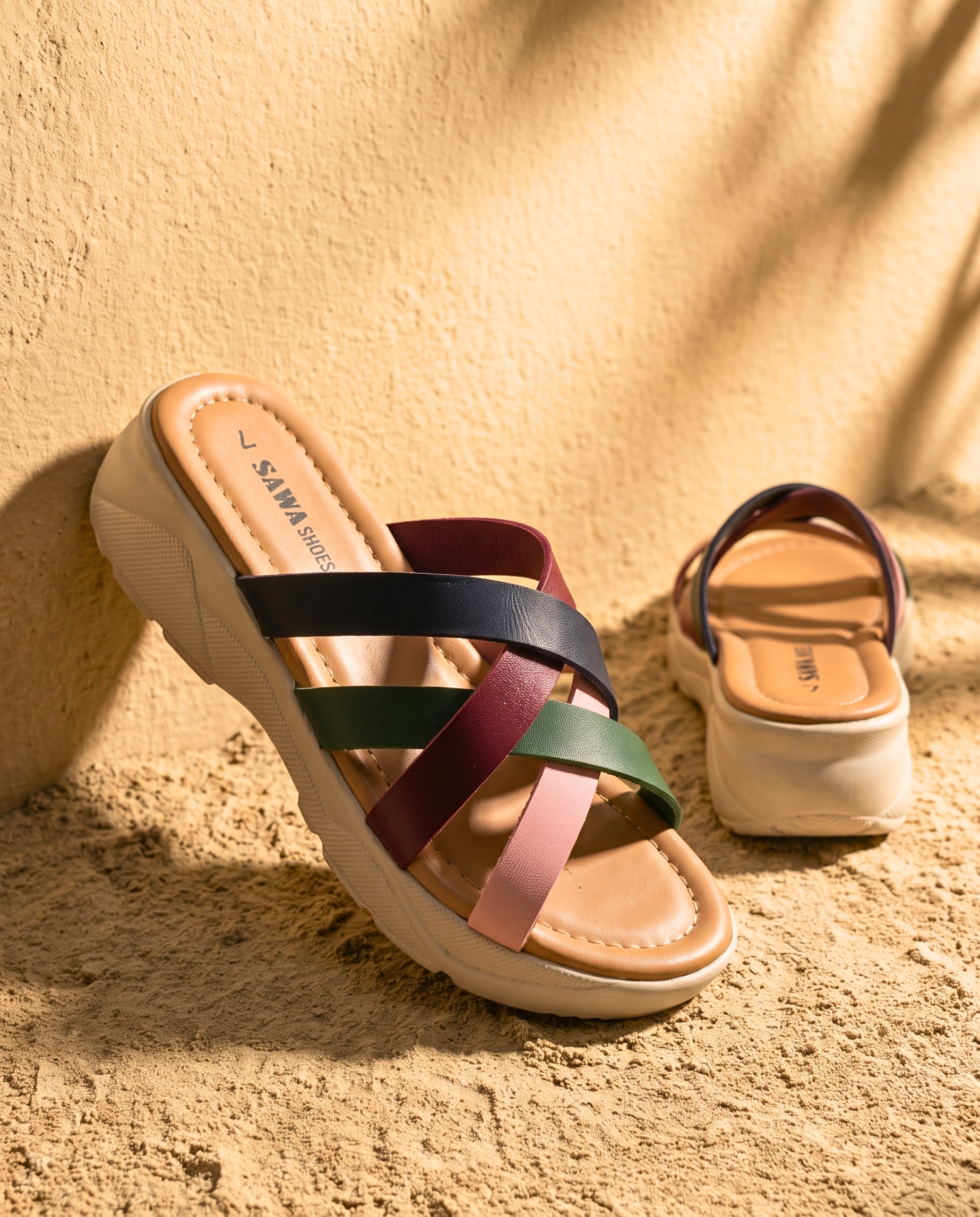 Sawa Multi-Strap Platform Slides 423 ML