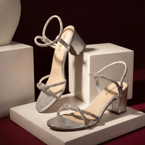 SILVER BLOCK HEELS 561 S - Sawa.pkWomen footwear shoes affordable