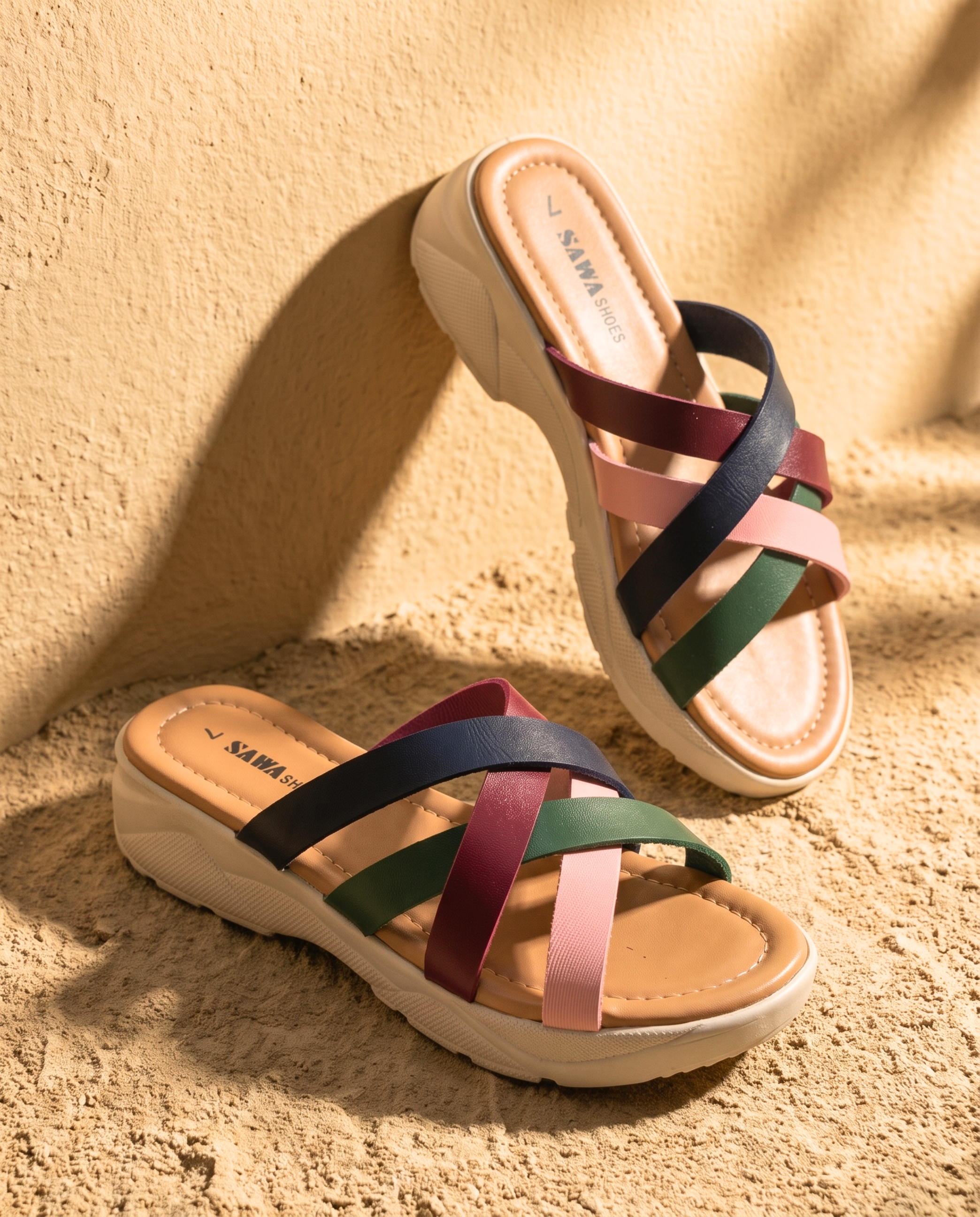 Sawa Multi-Strap Platform Slides 423 ML