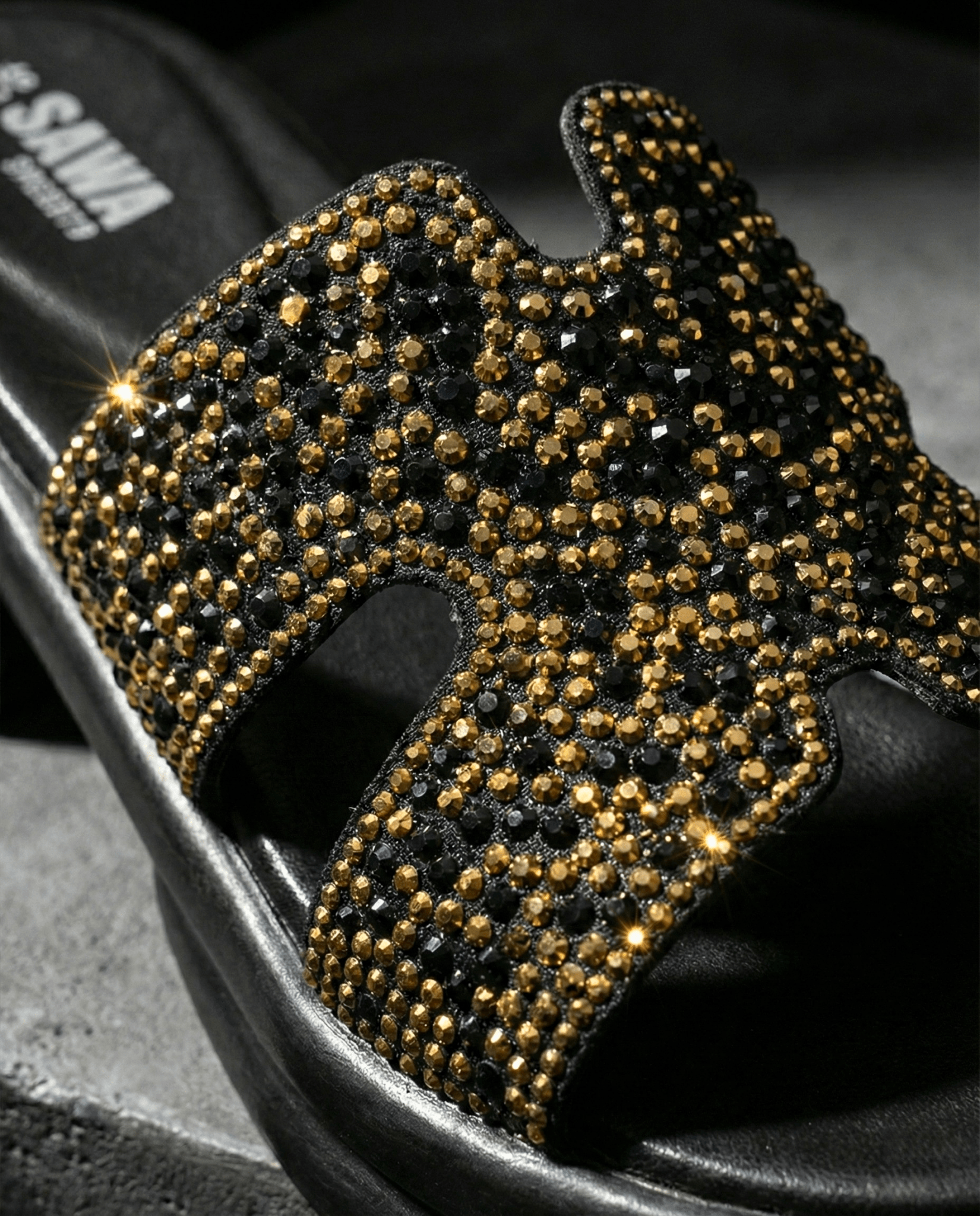 Sparkling Rhinestone Platform Slides 456 BK - Sawa.pkWomen footwear shoes affordable