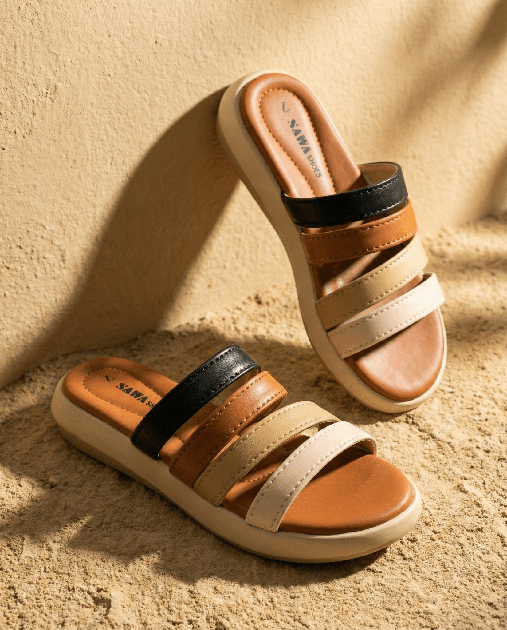 Medicated Multi-Strap Comfort Slides 411 ML - Sawa.pkWomen footwear shoes affordable