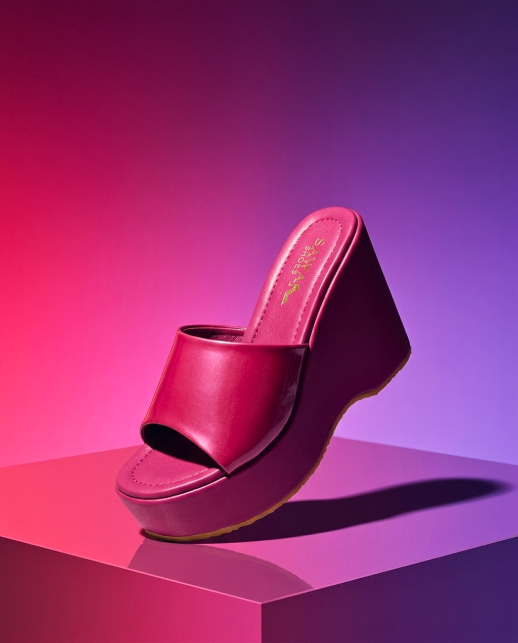 Fuchsia Comfort Platform Wedges 742 PN