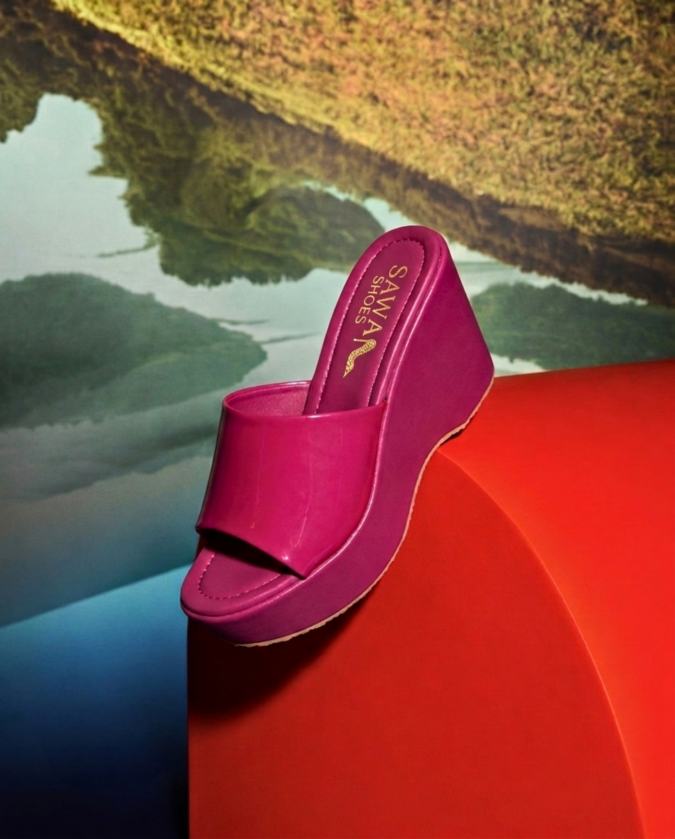 Fuchsia Comfort Platform Wedges 742 PN