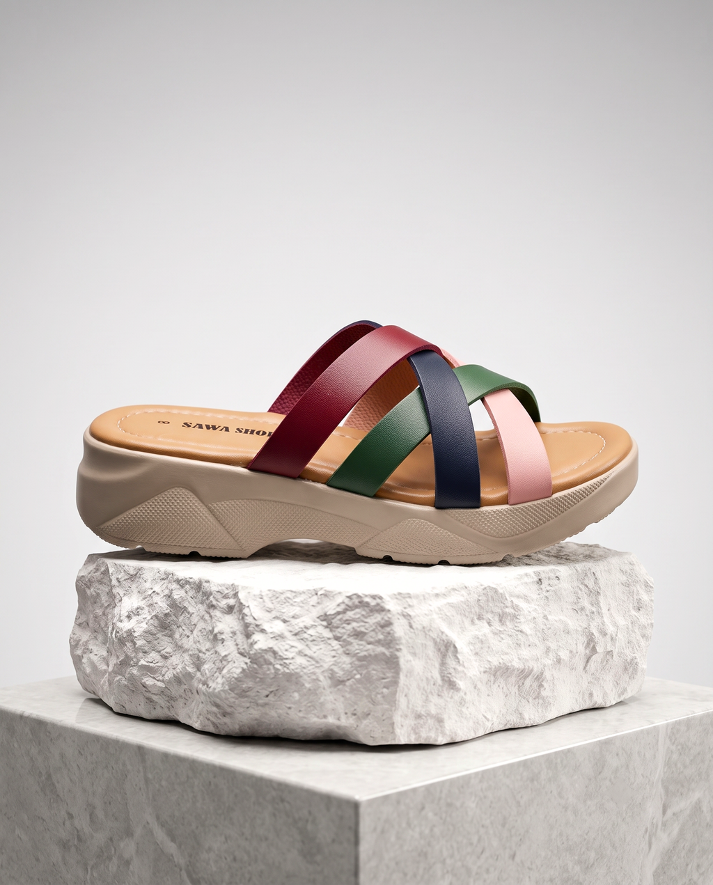 Sawa Multi-Strap Platform Slides 423 ML
