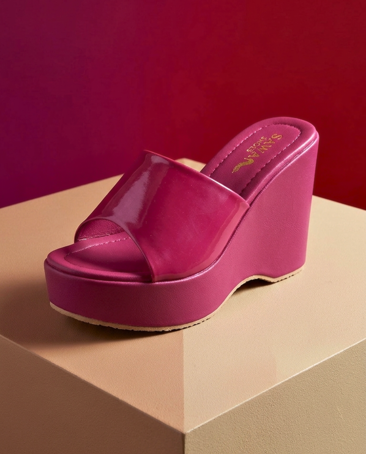 Fuchsia Comfort Platform Wedges 742 PN
