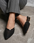 Pearl Embellished Mule Heels 900 BK