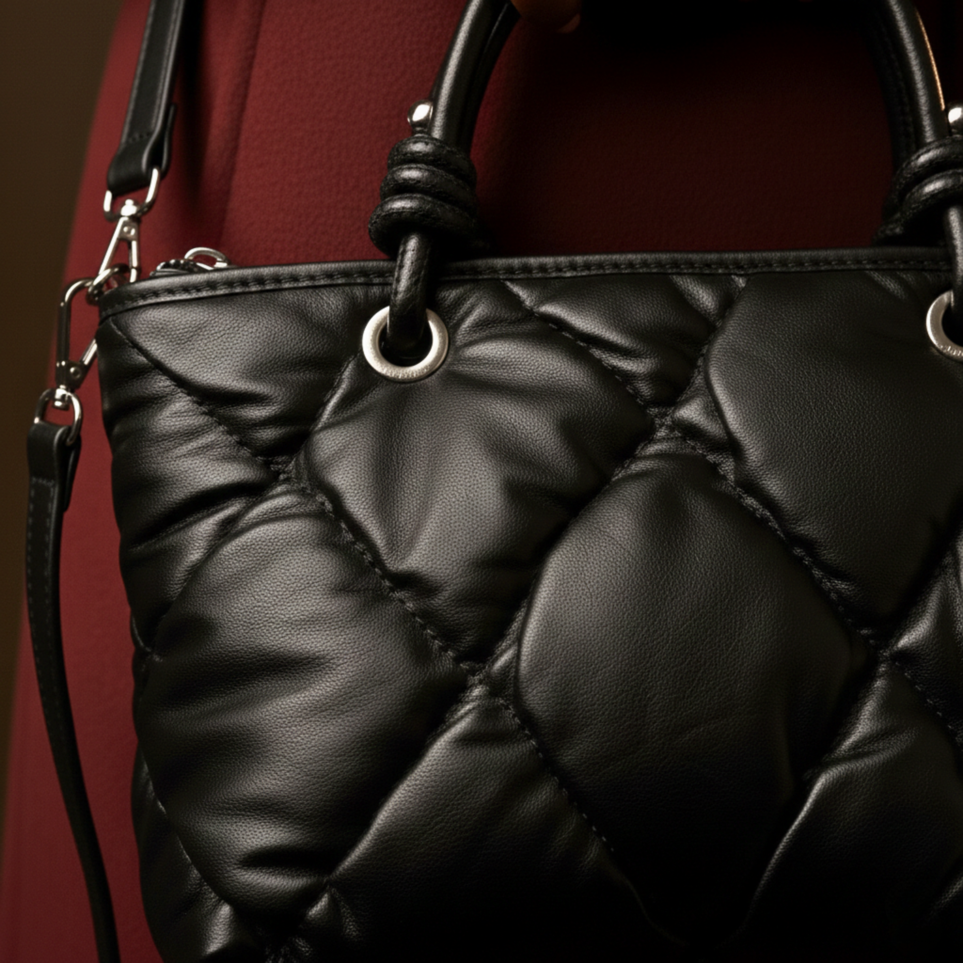 Quilted Puffer Mini Tote 9729 BK