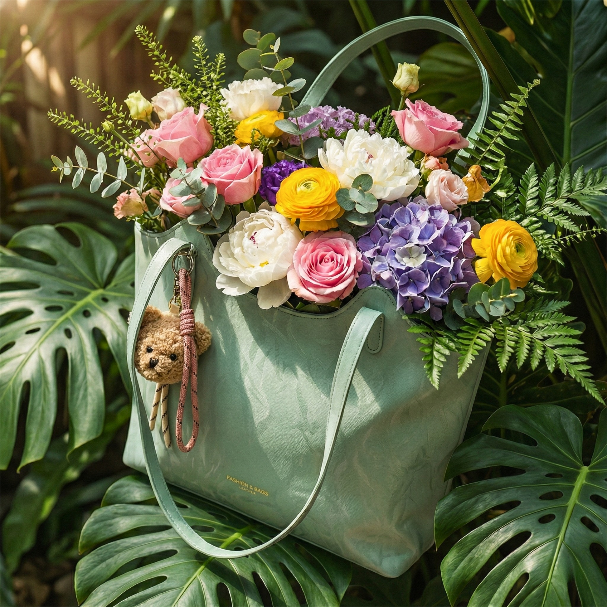 Metallic Crinkle Tote Bag 1754 GN