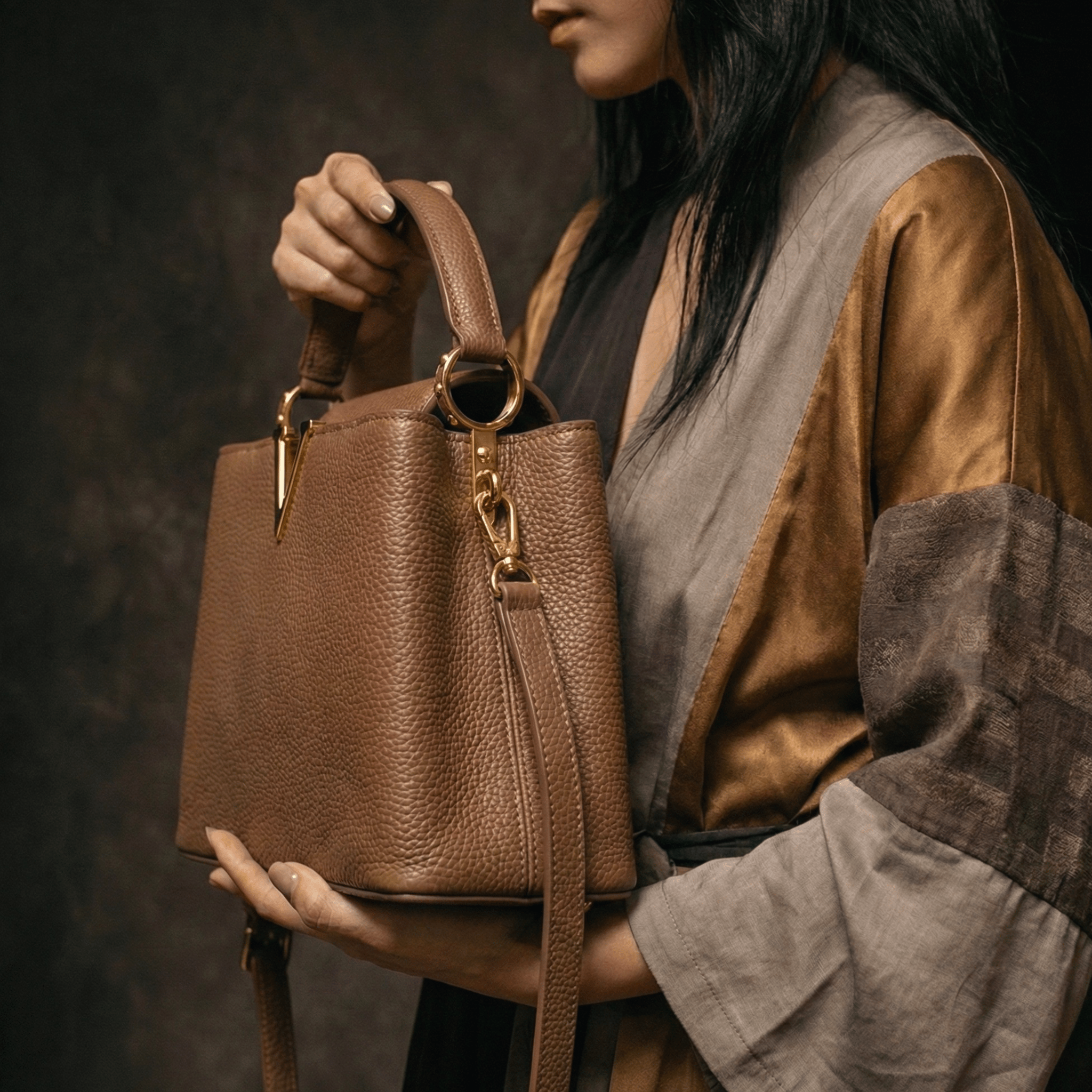 Luxe Pebbled Handbag 7009 BR - Sawa.pkWomen footwear shoes affordable