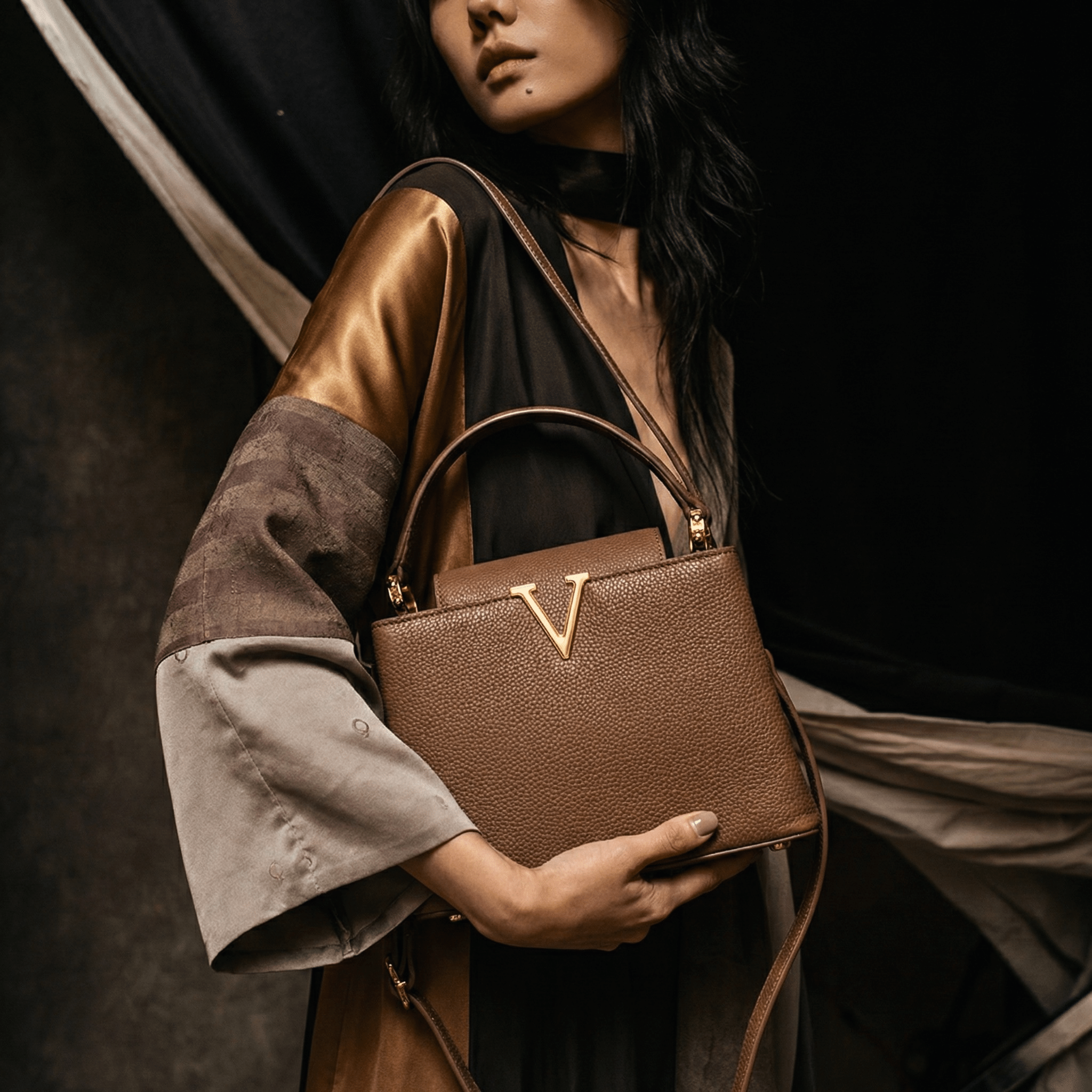 Luxe Pebbled Handbag 7009 BR - Sawa.pkWomen footwear shoes affordable