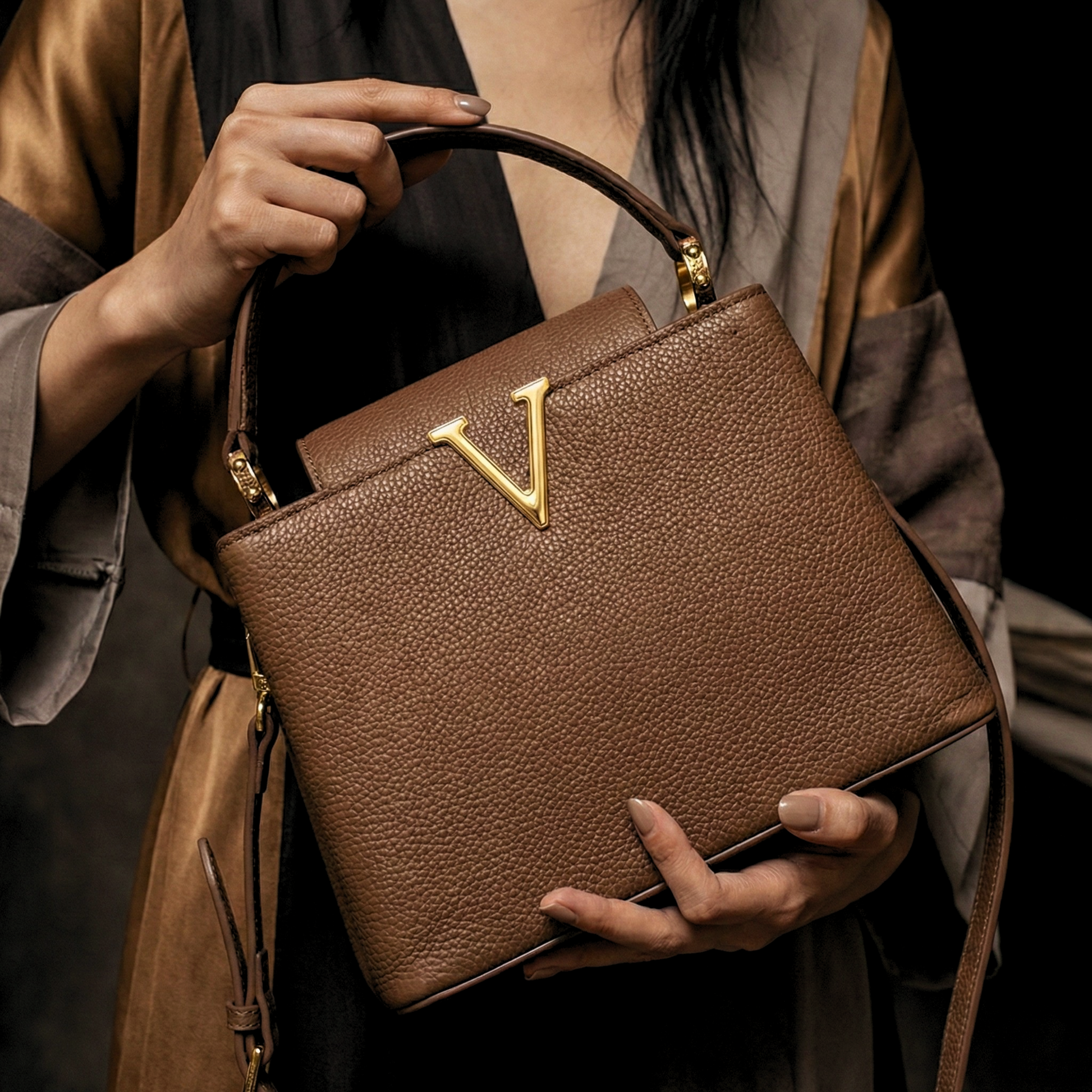 Luxe Pebbled Handbag 7009 BR