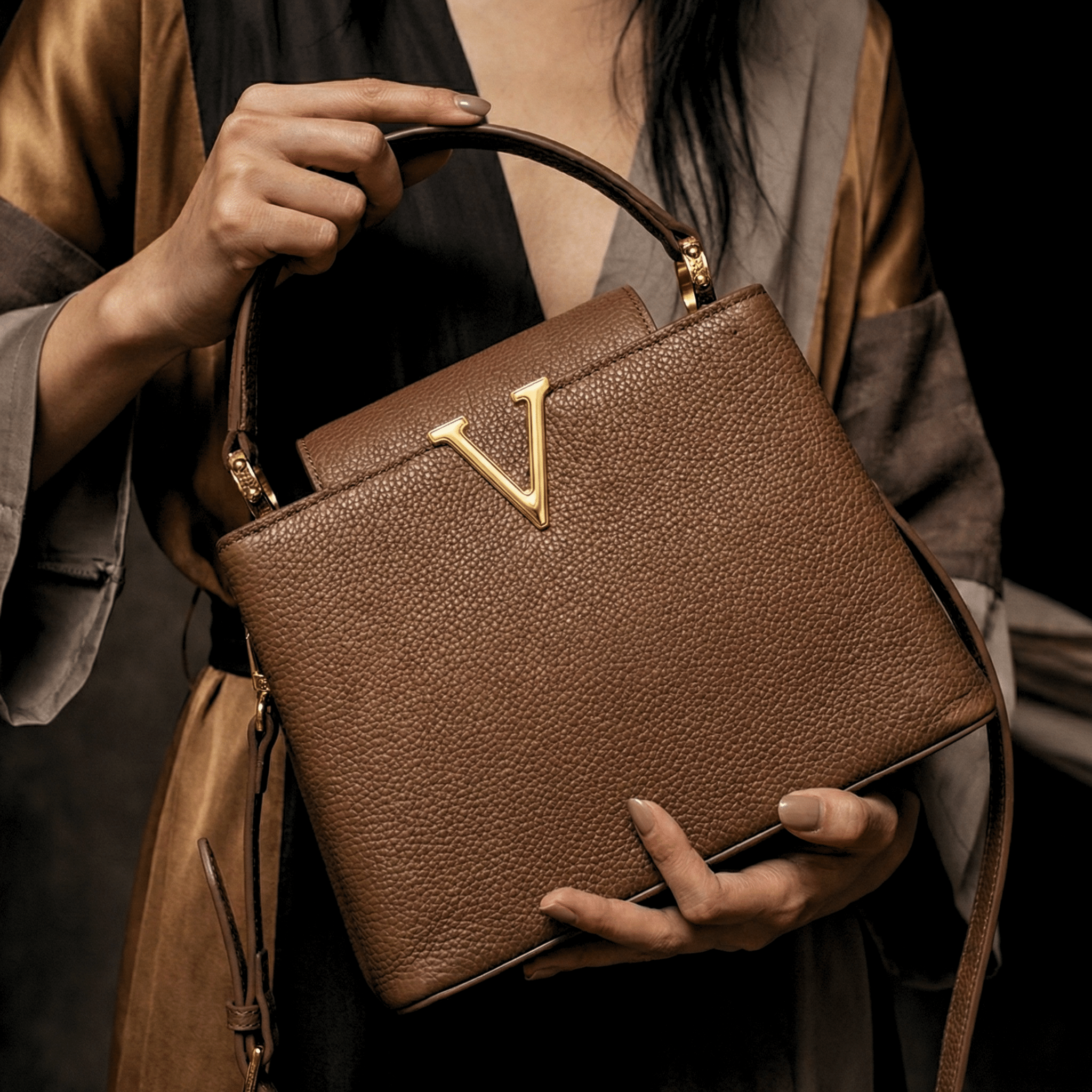 Luxe Pebbled Handbag 7009 BR - Sawa.pkWomen footwear shoes affordable